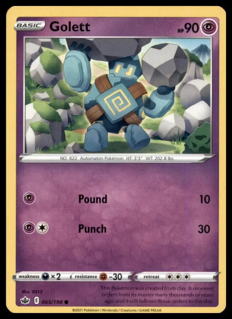 Golett 065/198 Swsh06: Sword & Shield - Chilling Reign Regular - Pokémon Card Single