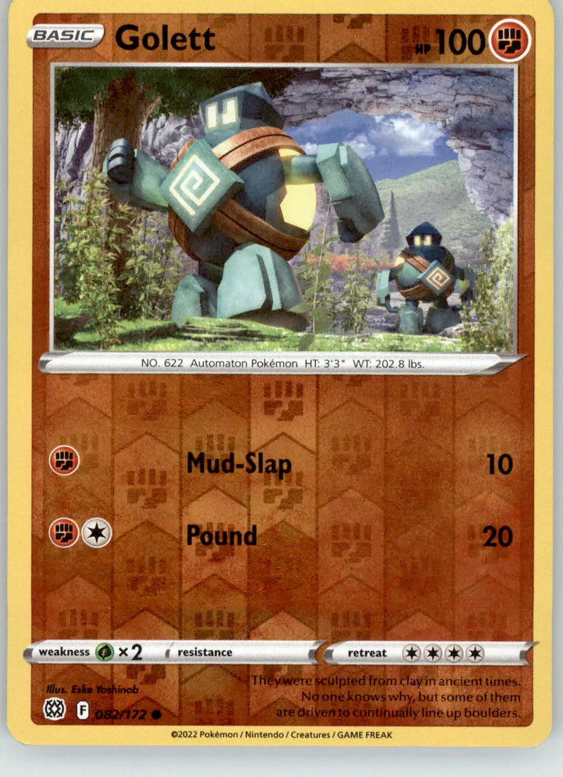 Golett - Brilliant Stars - 082/172 - Reverse Holo LP Pokemon - Pokémon Card Single