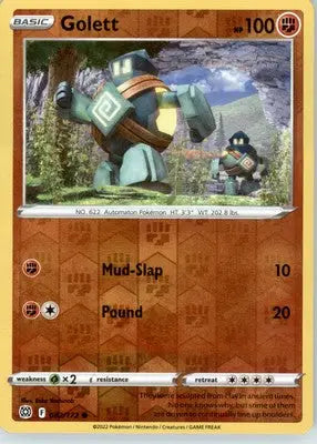 Golett - SWSH09: Brilliant Stars - Reverse Holo LP - #082/172 - Pokémon Card Single