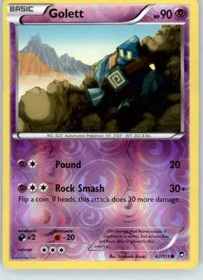 Golett - XY - Furious Fists - 42/111 - Reverse Holo LP - Pokémon Card Single