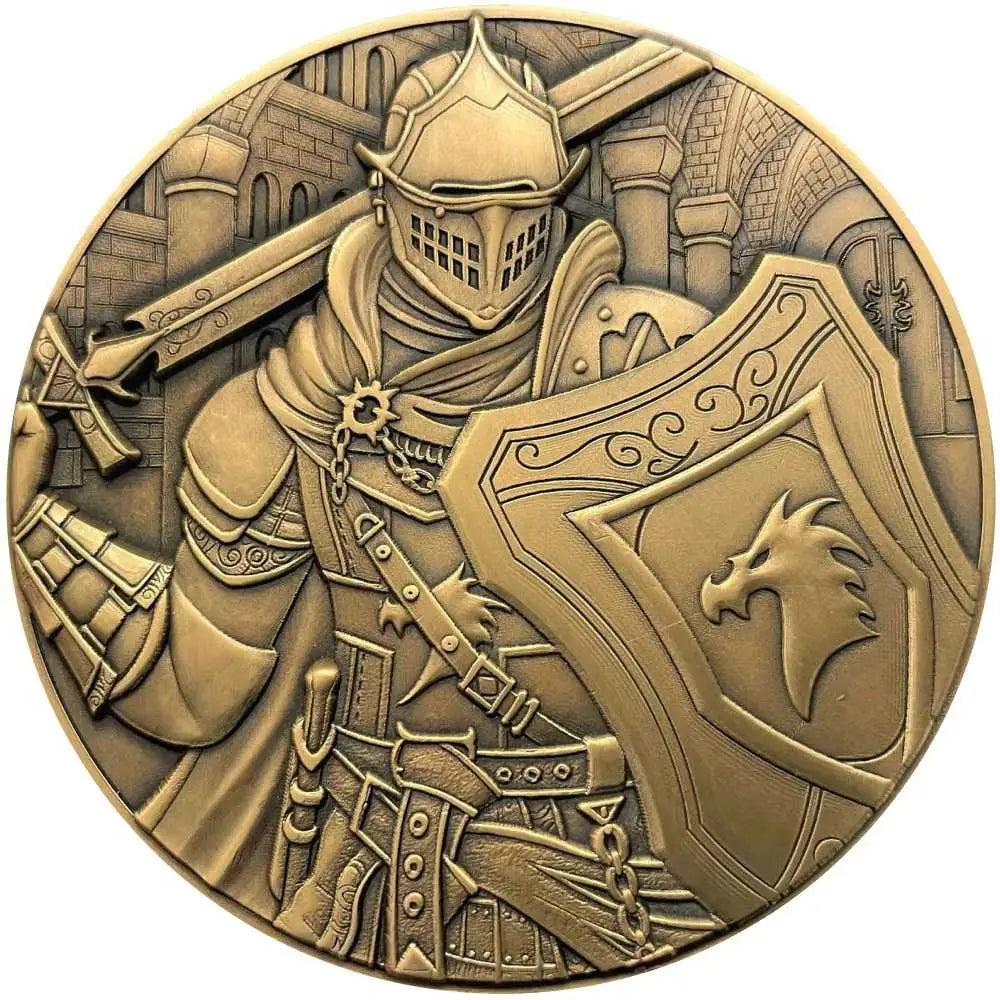 Bronze medallion of a medieval knight from Goliath Coins Fantasy & Mythology Series