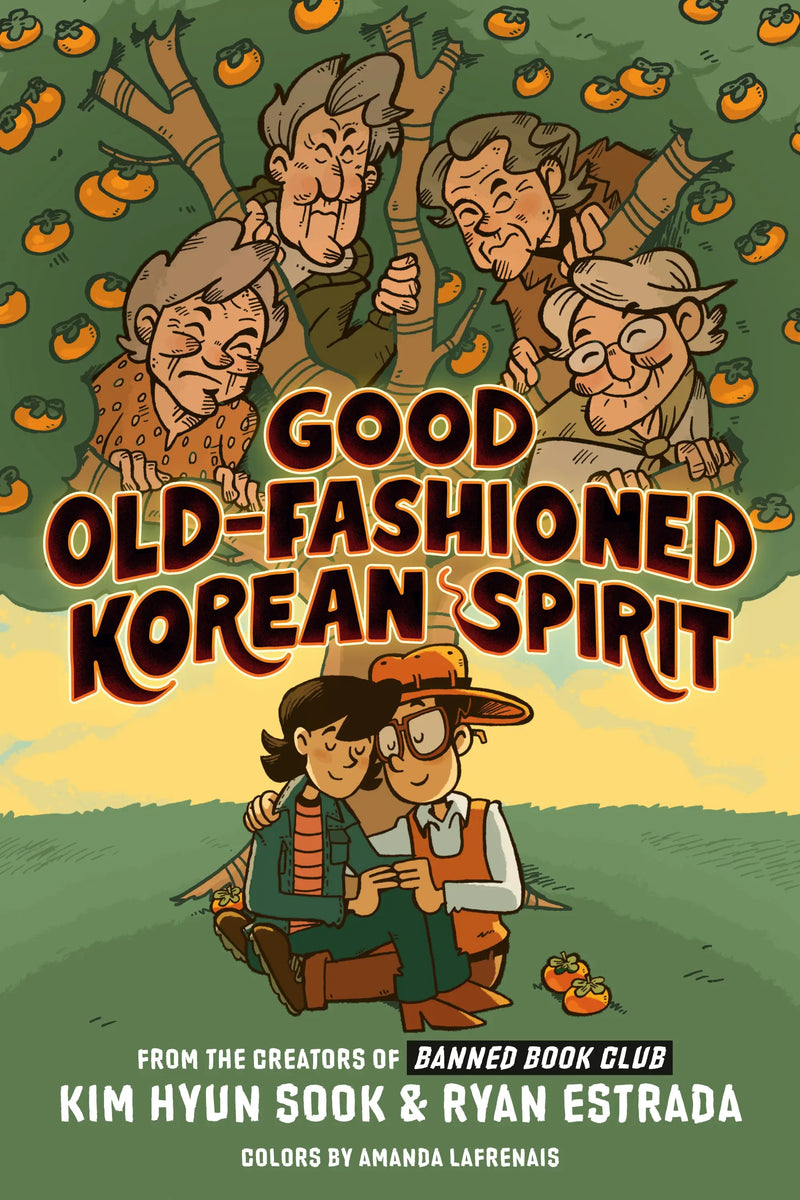 Colorful cartoon cover of Good Old Fashioned Korean Spirit young adult graphic novel