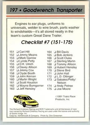 Goodwrench Transporter - 1991 Traks - #197 - Racing - Racing Card Single