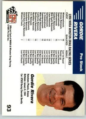 Gordie Rivera’s Car - 1991 Pro Set NHRA - #93 - Racing - Racing Card Single