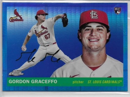 Gordon Graceffo 2025 Topps Chrome Platinum Blue Prism Refractor SP #376 (1334) - Baseball Card Single