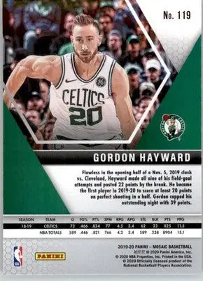 Gordon Hayward - 2019-20 Panini Mosaic - #119 - Basketball - Basketball Card Single