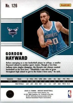 Gordon Hayward - 2020-21 Panini Mosaic - #126 - Basketball - Basketball Card Single