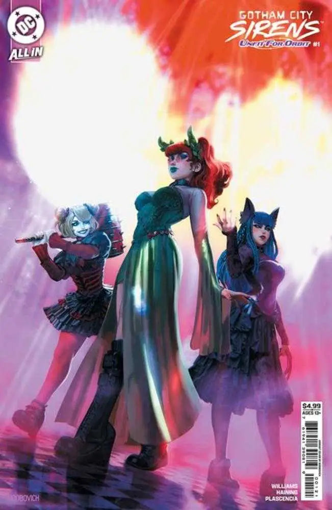Gotham City Sirens comic book cover art from Gotham City Sirens Unfit For Orbit variant