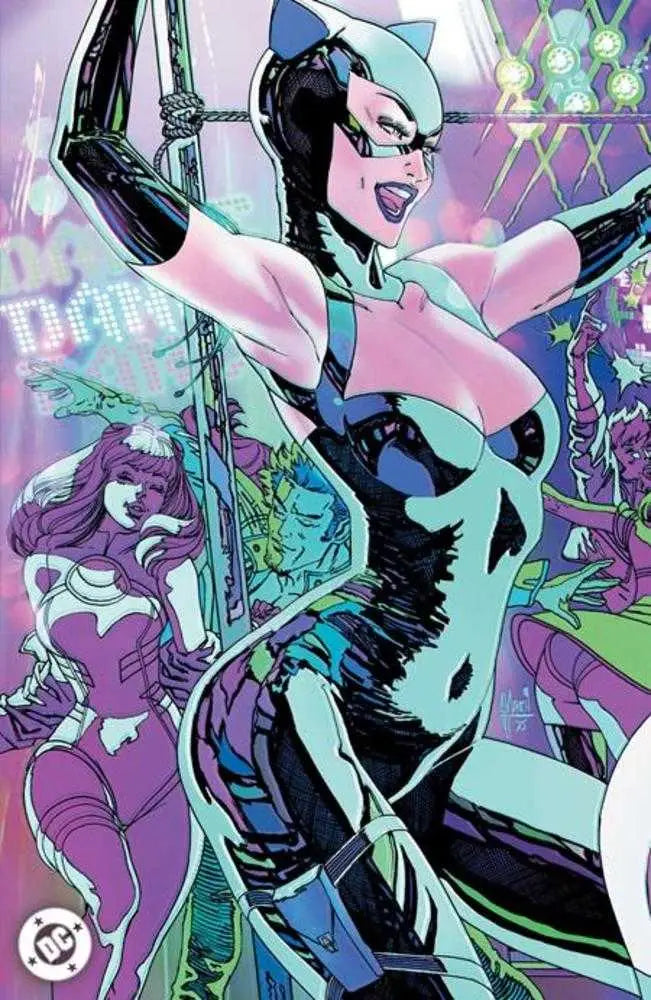 Catwoman dancing on a pole from Gotham City Sirens Unfit For Orbit #1 Cover E