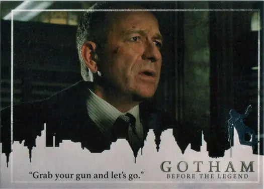 Middle-aged man in suit with serious expression on Gotham Season 2 Penguin Deco Foil card