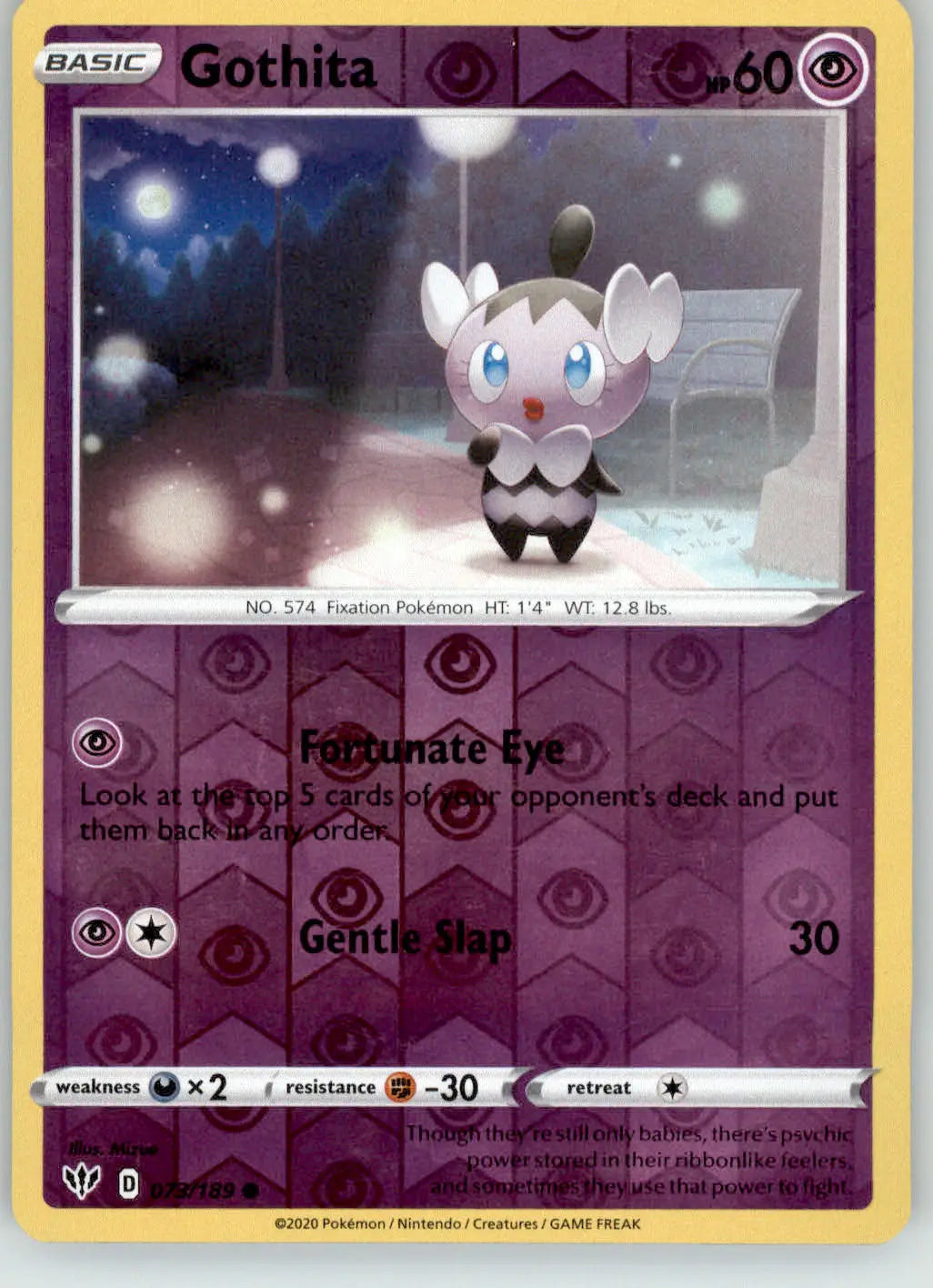 Gothita - Darkness Ablaze - 073/189 - Reverse Holo LP Pokemon - Pokémon Card Single