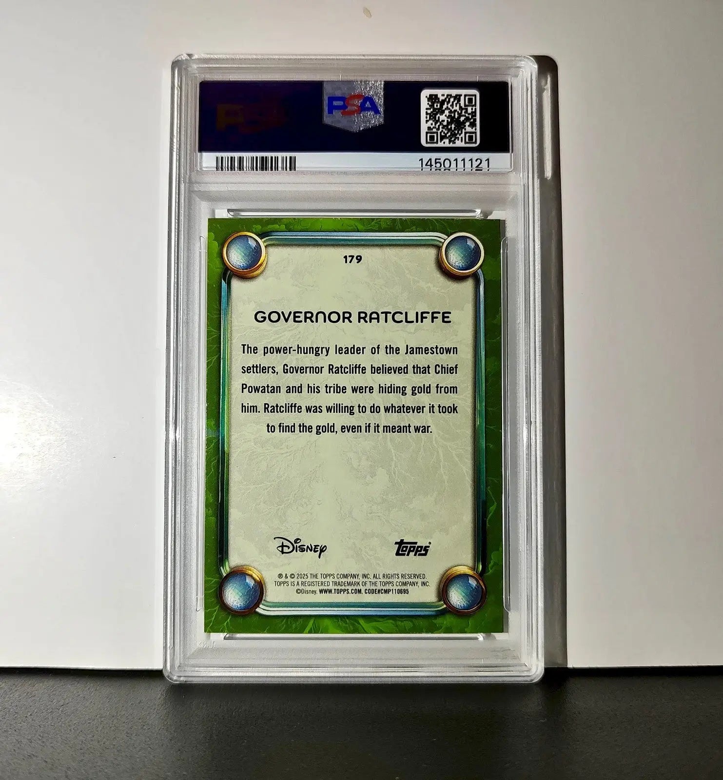 Governor Ratcliffe 2025 Topps Disney #179 Card Pocahontas PSA 8 NM-MT - Non-Sports Card Single