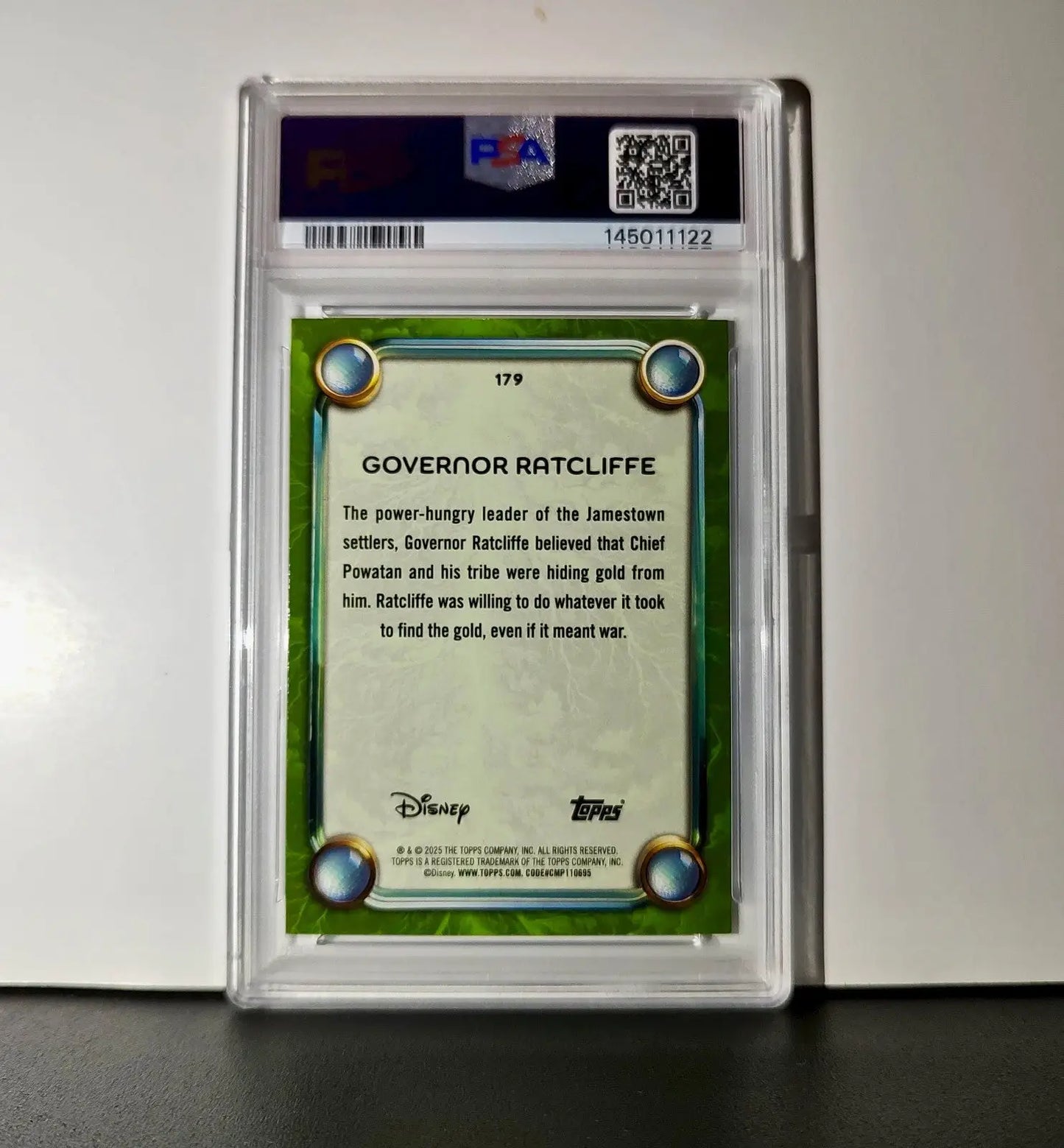 Governor Ratcliffe 2025 Topps Disney Wonder #179 Card Pocahontas PSA 8 - Non-Sports Card Single