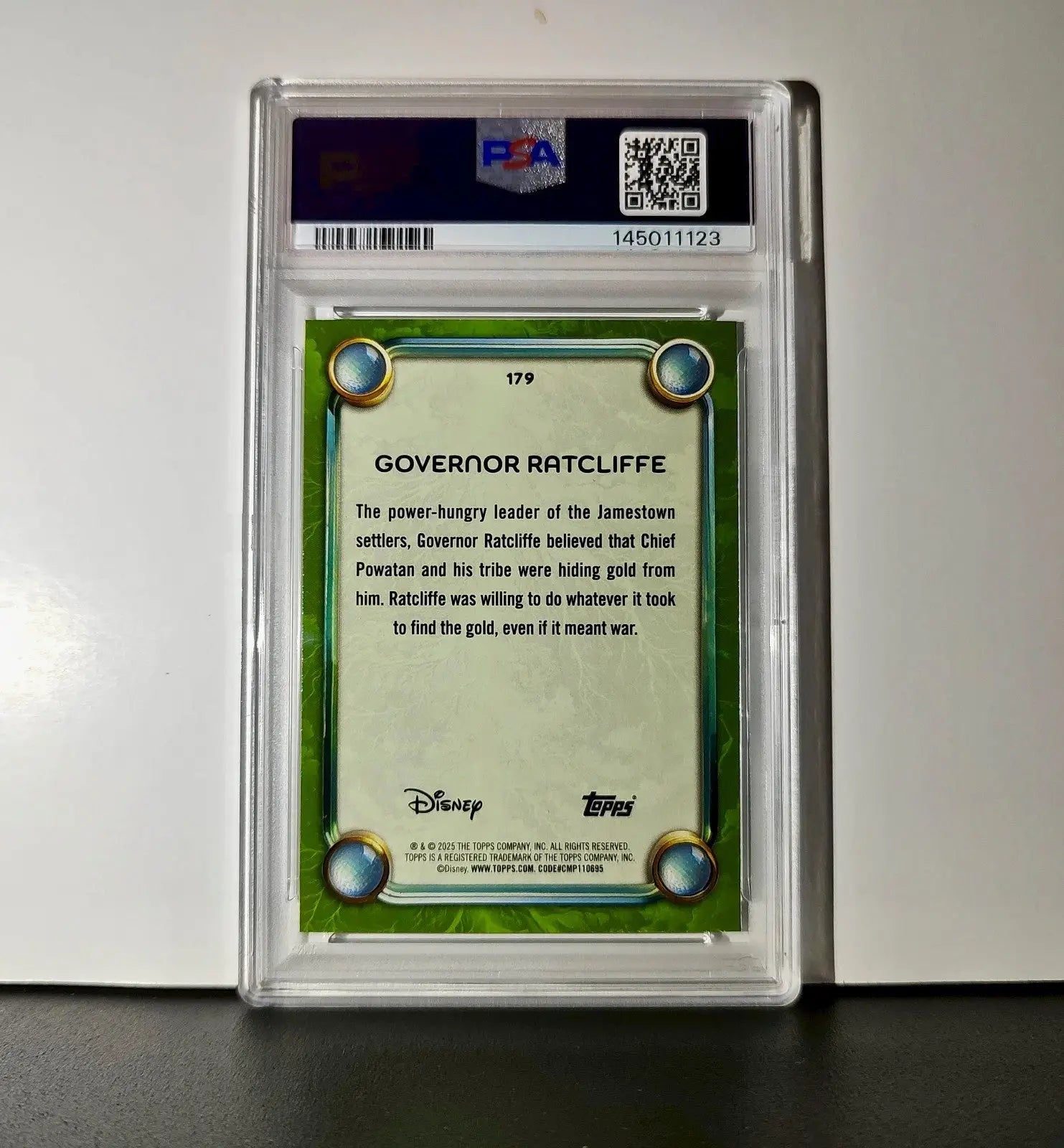 Governor Ratcliffe 2025 Topps Disney Wonder #179 Card Pocahontas PSA 10 - Non-Sports Card Single