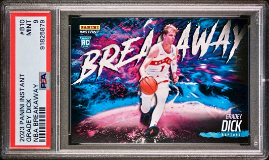 Gradey Dick 2023-24 Panini NBA Breakaway #10 Rookie Card 1 of 4085 PSA 9 Mint - Basketball Card Single