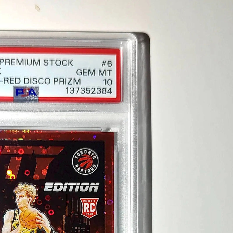 Gradey Dick 2023 Panini Hoops Premium City Edition #6 Red Disco Prizm PSA 10 Gem