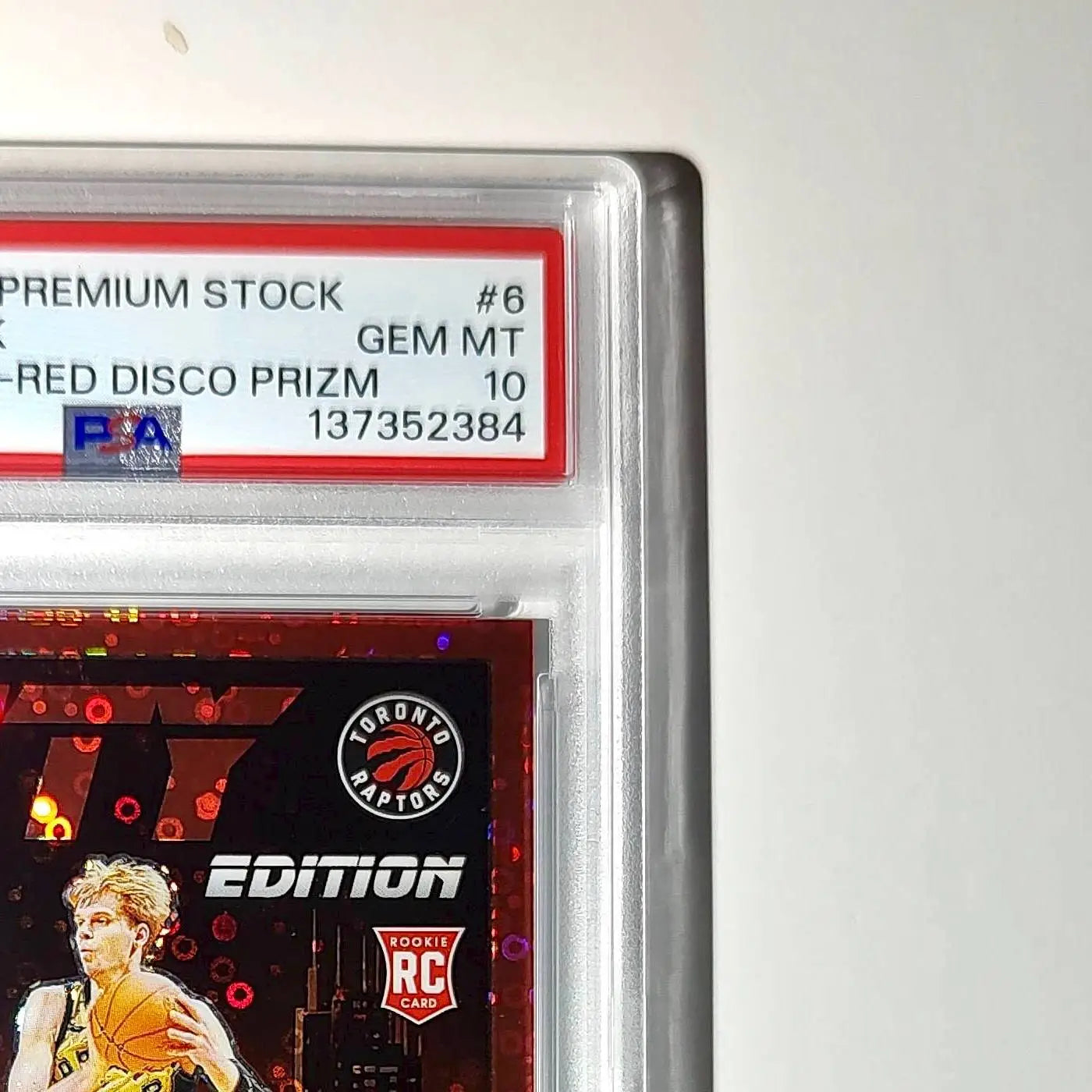 Gradey Dick 2023 Panini Hoops Premium City Edition #6 Red Disco Prizm PSA 10 Gem - Basketball Card Single