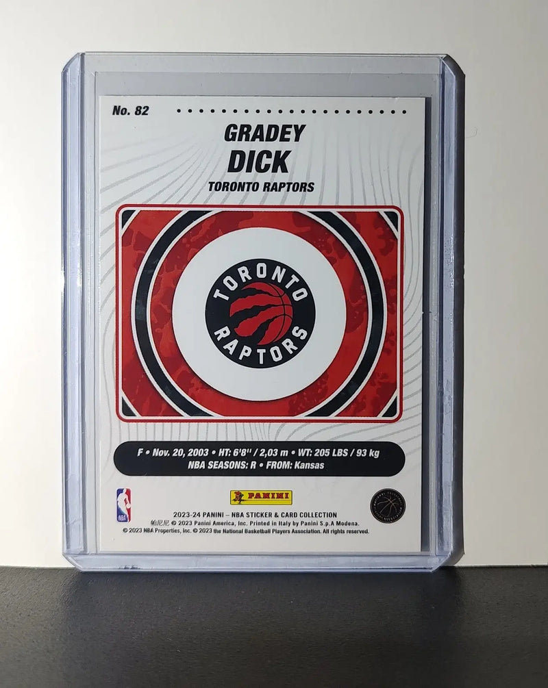 Gradey Dick Rookie 2023-24 Panini NBA Sticker Foil Card #82 Toronto Raptors - Basketball Card Single