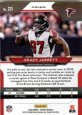 Grady Jarrett - 2020 Panini Prizm - #231 - Prizm Lazer Football - Football Card Single