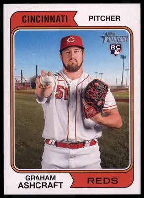 Graham Ashcraft Rookie 2023 Topps Heritage #383 Cincinnati Reds - Baseball Card Single