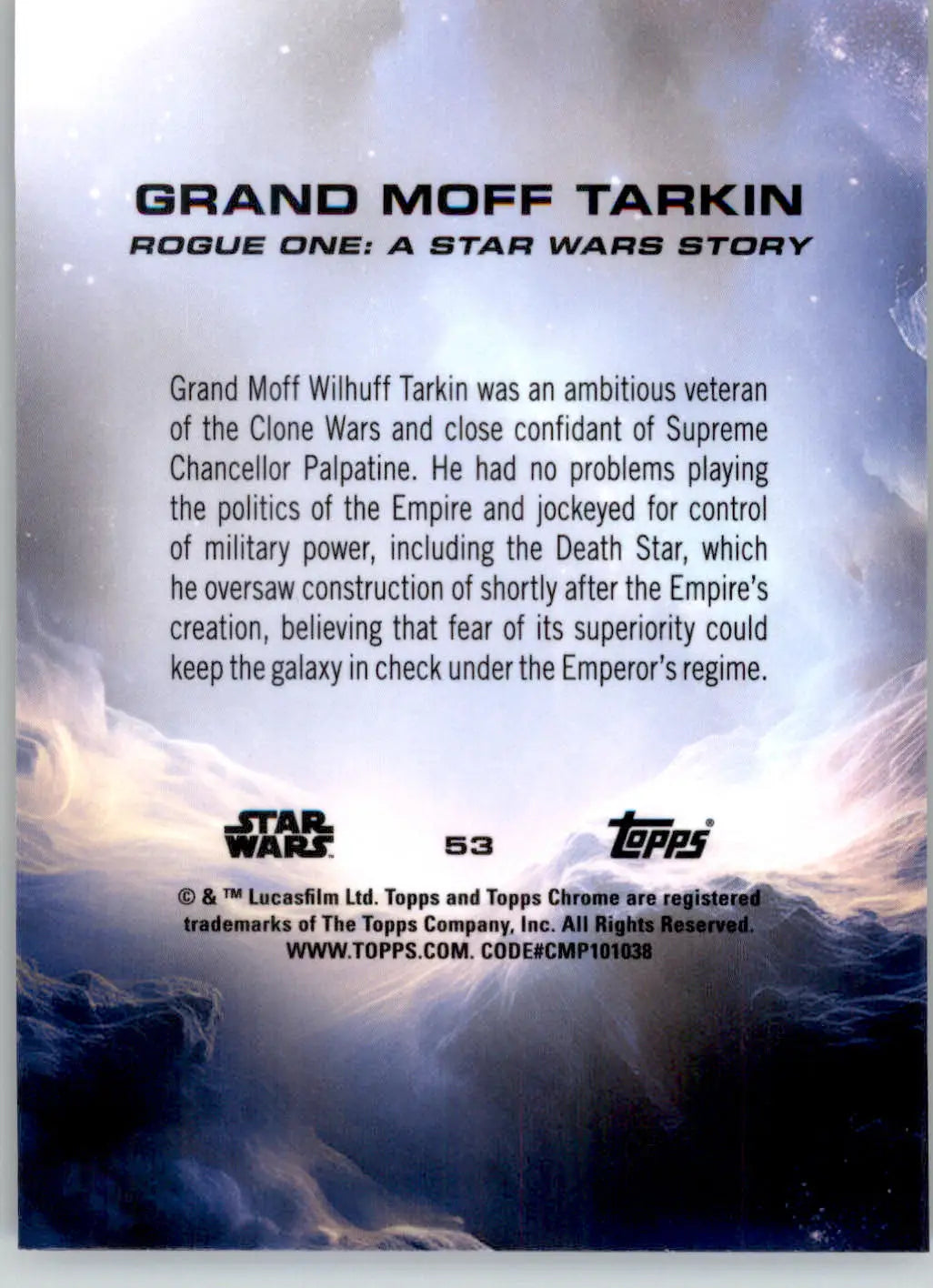 Grand Moff Tarkin - 2025 Topps Chrome Sapphire Edition Star Wars - #53