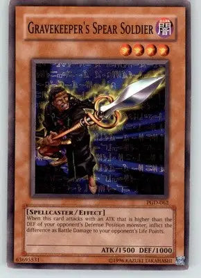 Gravekeeper’s Spear Soldier - Pharaonic Guardian - PGD-062 - Lightly Played - Yu-Gi-Oh! Card Single