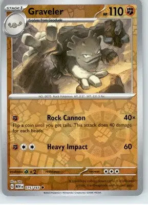 Graveler - SV: Scarlet & Violet 151 - Reverse Holo NM - #075/165 - Pokémon Card Single