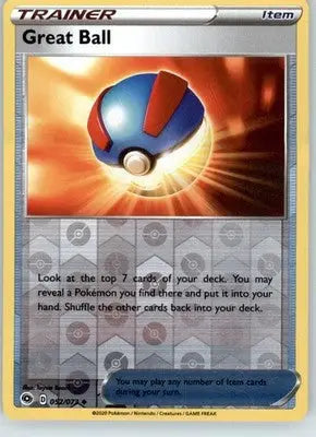 Great Ball - Champion’s Path - 52/73 - Reverse Holo LP - Pokémon Card Single