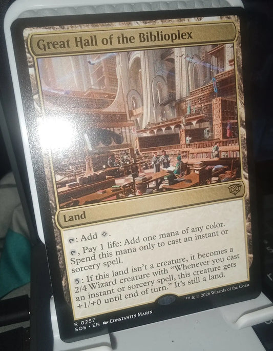 Great Hall of the Biblioplex - 257 - NM - Secrets of Strixhaven Regular Land - Magic Card Single