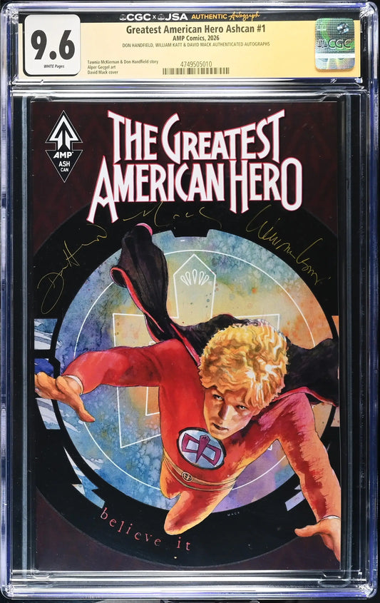 Greatest American Hero #1 Ashcan CGC 9.6 JSA Signed William Katt David Mack Don Handfield Gold - Comic Book