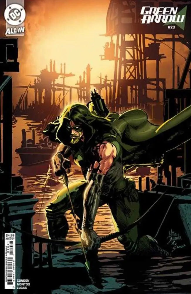 Green Arrow #20 Cover B features the hooded archer in a dynamic pose with his bow drawn