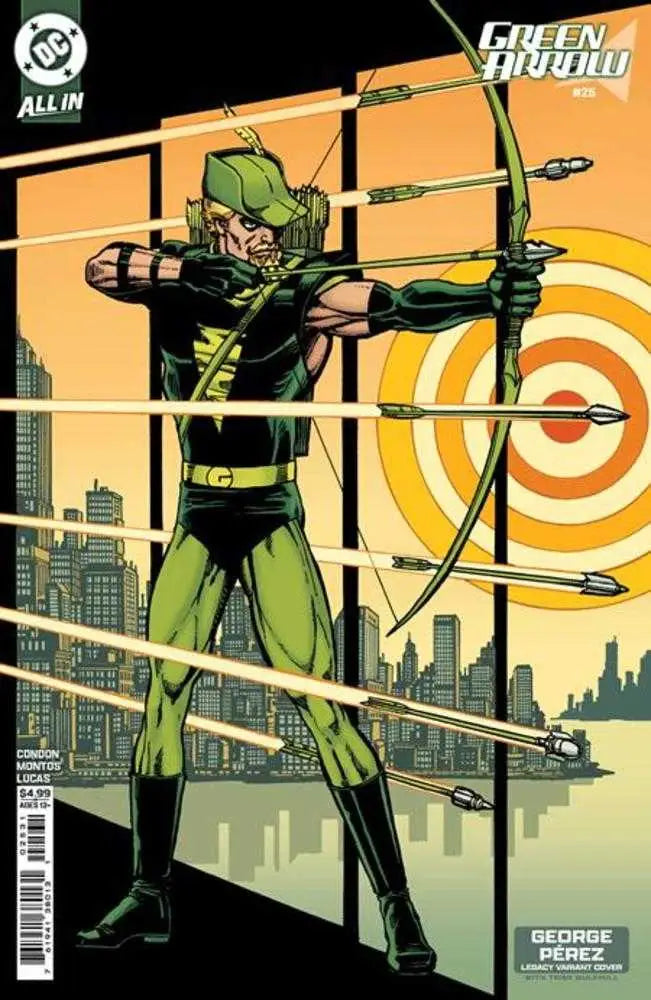 Green Arrow comic book featuring the crimson archer from Star City, Cover D George Perez variant