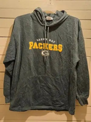 Green Bay Packers Hoodie Men’s XL-XXL Pullover Sweatshirt Green Embroidered Logo - Apparel