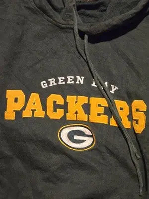 Green Bay Packers Hoodie Men’s XL-XXL Pullover Sweatshirt Green Embroidered Logo - Apparel