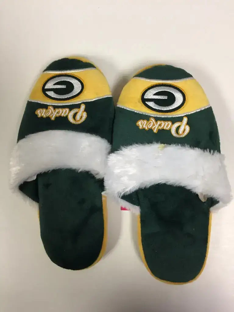Green Bay Packers Womens Stripe Logo Slippers