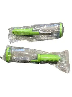 Green Handheld Vegetable Peeler Kitchen Tool Safety Cover Ergonomic Lot of 2 - General Merchandise