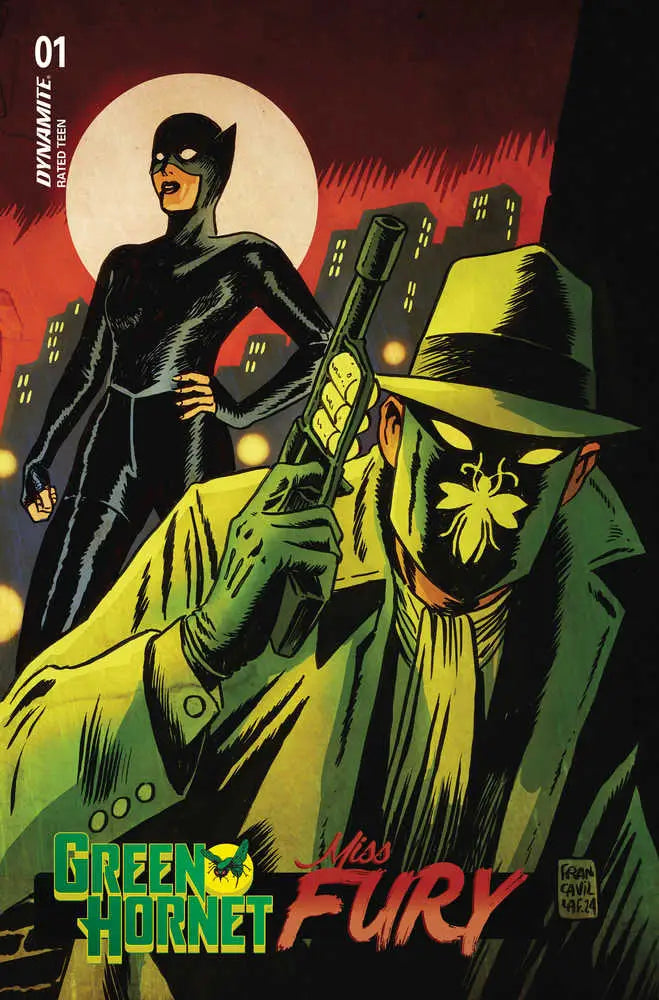 Comic book cover featuring Miss Fury and Green Hornet from Green Hornet Miss series