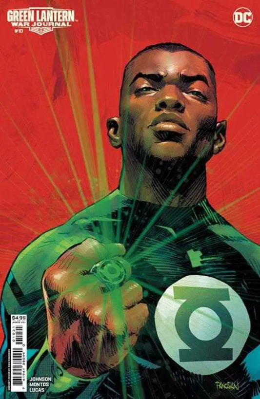 DC Comics Green Lantern War Journal #10 cover art on premium trading cards backdrop