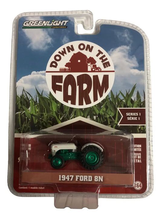 Packaged toy model of 1947 Ford 8N Chase from Down on the Farm Series by Greenlight