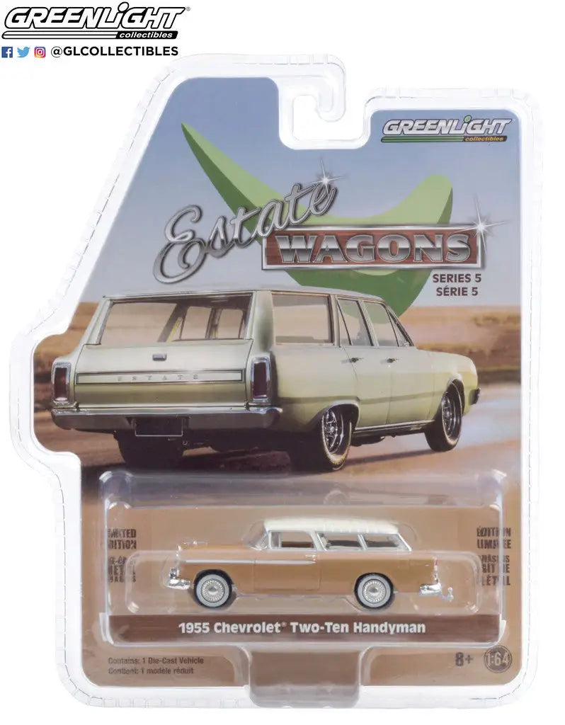 Packaged die-cast model of a 1955 Chevrolet Two Ten Handyman estate wagon