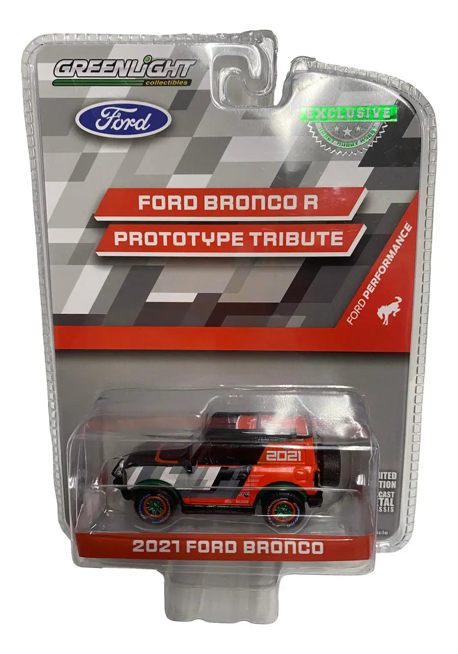 Die-cast model of a Ford Bronco Prototype Tribute in packaging by Greenlight Collectibles