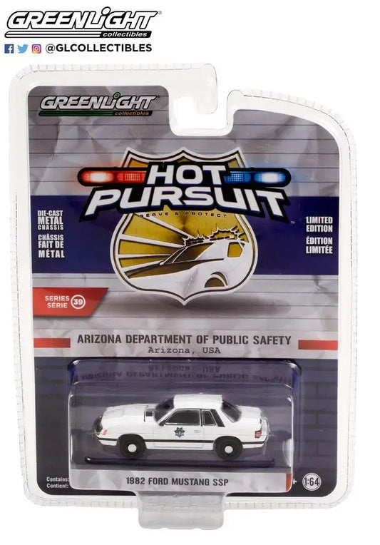Greenlight 1:64 Hot Pursuit Series 39 1982 Ford Mustang SSP Arizona - Collectibles