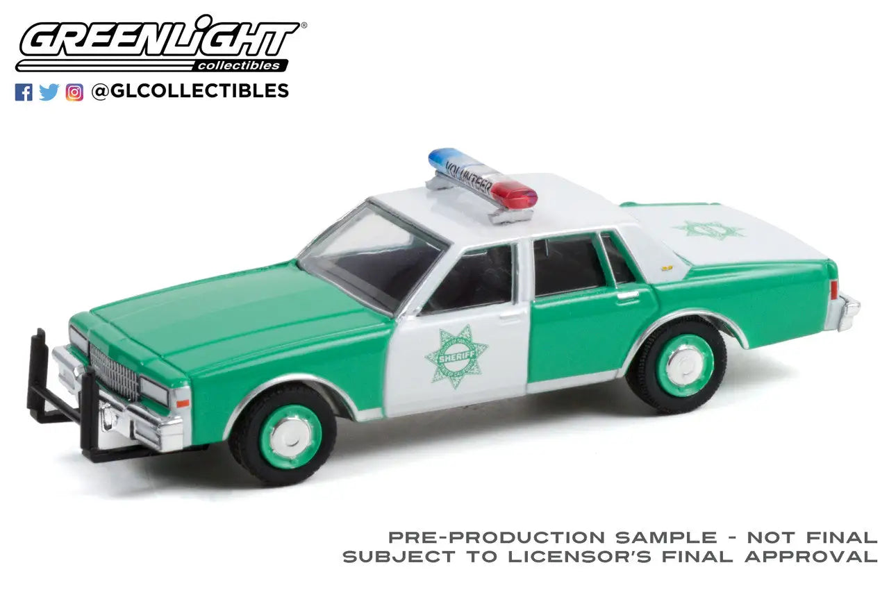 Green and white Chevrolet Caprice San Diego Sheriff model from Hot Pursuit Series 40