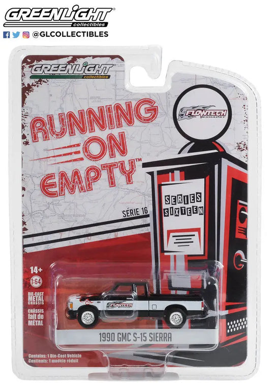 Packaged die-cast model of 1988 GMC S-15 Sierra Flowtech from Running Empty series