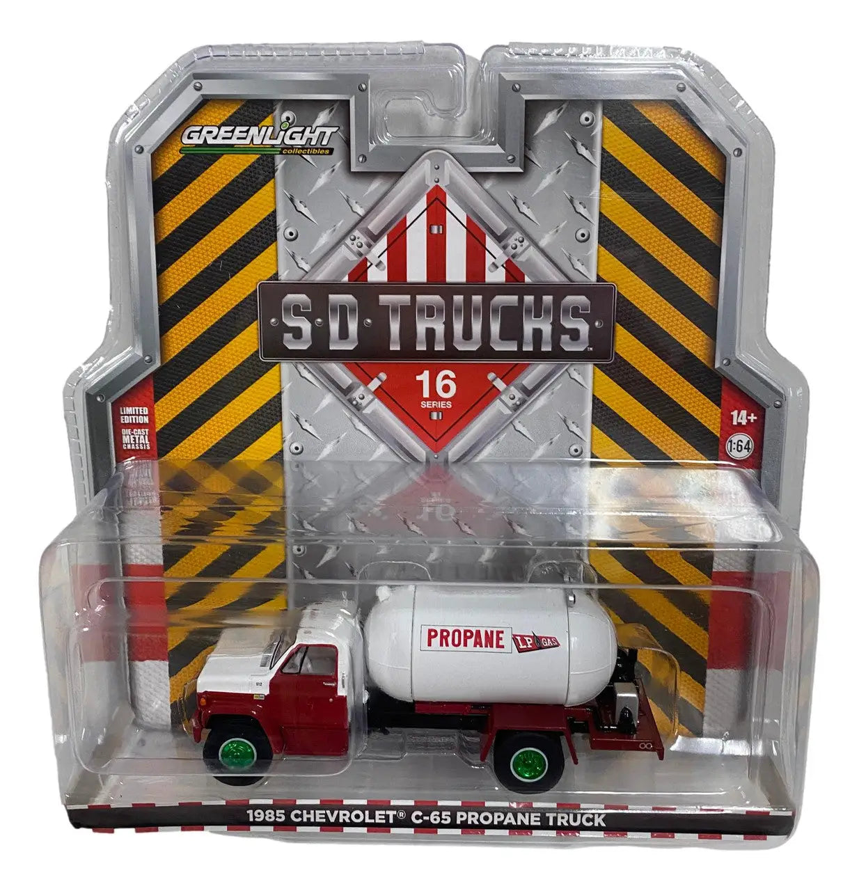 1965 Chevrolet C-65 propane truck chase model from Greenlight’s Trucks Series in red and white