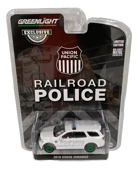 Die-cast model of a 2018 Dodge Durango Union Pacific Railroad Police vehicle