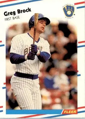 Greg Brock - 1988 Fleer - #158 - Baseball - Baseball Card Single