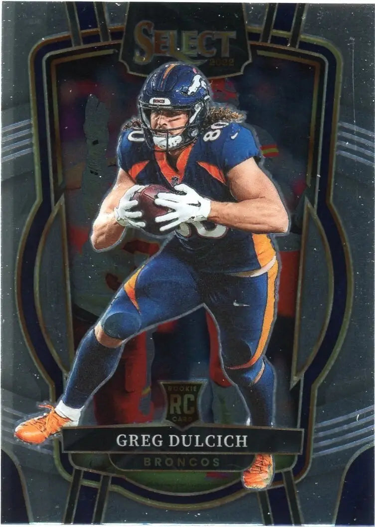 Greg Dulcich Rookie 2022 Panini Select Club #271 Denver Broncos Football Card - Football Card Single