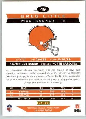 Greg Little - 2013 Score - #49 - Scorecard Football - Football Card Single