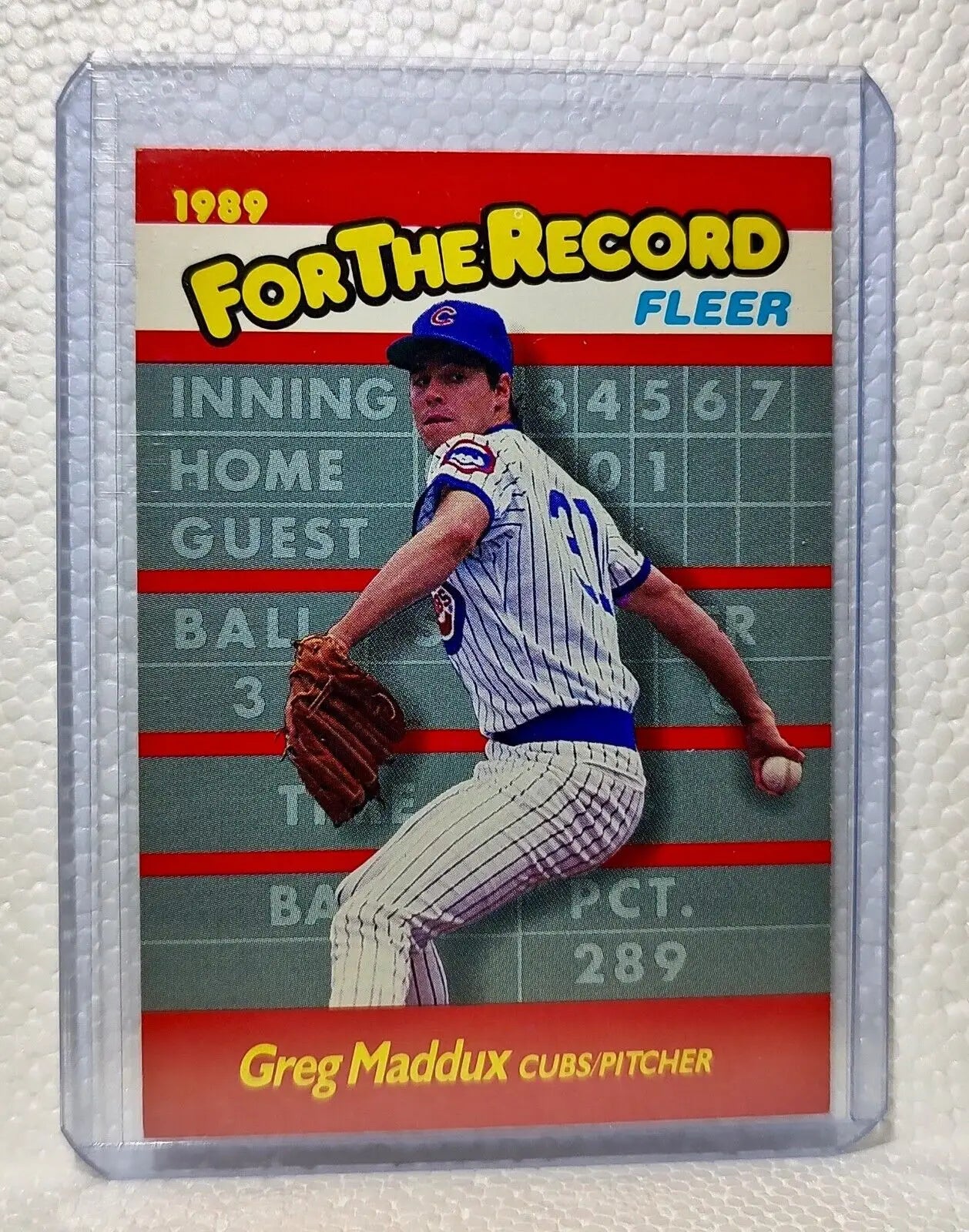Greg Maddux 1989 Fleer MLB #5 For The Record Baseball Card Chicago Cubs - Baseball Card Single